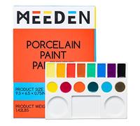 MEEDEN Ceramic Watercolor Palette, 17 Wells Porcelain Artist Paint Mixing Palette for Watercolor Gouache Acrylic Painting, 22.8 x 16.5cm