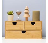 MEEDEN Desk Organizer with Drawers: Bamboo Desktop Storage Drawer Container - Tabletop Storage Organization Box for Office Home Toiletries Supplies