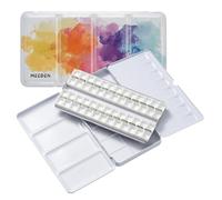 MEEDEN Empty Watercolor Palette: Tin Travel Watercolor Paint Palette with 48 Discs and a Half - Portable Metal Palette Tin Boxes (Colorful)