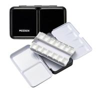 MEEDEN Empty Watercolour Tin Paint Case with 12 Pcs Half Pans