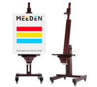 MEEDEN Extra Large Painting Easel: Holds Canvas Up to 71" for Art Studio | Professional Solid Beechwood Large Easel, Tilts Flat Easily Wooden Floor Easel for Adult Artist Beginners, Deep Walnut