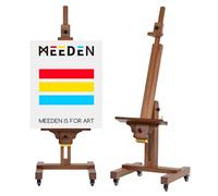 MEEDEN Extra Large Painting Easel: Solid Beech Wooden Artist Studio Easel - Adjustable Movable Tilting Easel for Canvas up to 180cm - Professional Art Easel Stand for Adults - Walnut
