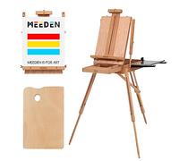 MEEDEN French Easel, Large Sketchbox Easel - Foldable Portable Beechwood Field Art Easel with Drawer, Palette & Metal Tray for Professionals, Artists & Hobbyists Painting on the Go, Hold Canvas to 34"