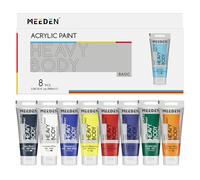 MEEDEN Heavy Body Acrylic Paints: Satin Finish Acrylic Paint for Halloween Pumpkin Painting - 100ml/3.38oz 8 Primary Colors Thick Basic Art Paint Tubes for Pumpkin Decoration