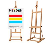 MEEDEN Heavy Duty Studio Easel for Artists - Adjustable Solid Beechwood H-Frame Floor Easel Stand for Painting, Fits Canvases up to 48" (69"-95" Height) - Professional Artist Easel for Adults