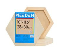 MEEDEN Hexagon Wood Canvas Panels: 3/4" Deep Wooden Canvas Panels - 4-Pack Cradled Wood Art Boards for Pouring Art, Crafts, Painting (10x11.6 inches)