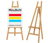MEEDEN Large A-Frame Wooden Display Easel, Basic Adjustable Painting Floor Easel for Artist, Adults Studio Easel Display Stand, Hold Canvas Up to 90'', European Solid Beech Wood-Natural