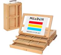 MEEDEN Large Adjustable Artist Tabletop Sketchbox Easel- Multi-Function Solid Beech Wood Storage Box Easel with 3-Drawer for Artist, Art Students & Beginners