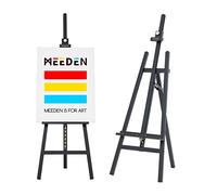 MEEDEN Large Easel for Painting: Heavy Duty Studio Solid Wood Artist Easel, Adjustable Height 145-193cm, Hold Canvas up to 109cm, Art Easel Stand for Wedding Sign Poster, Store Sign, Black