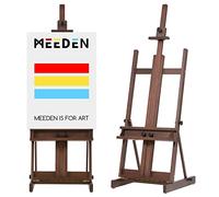 MEEDEN Large H-Frame Beechwood Easel - Adjustable Heavy-Duty Artist Stand with Storage Tray, Fits 78" (198cm) Canvases - Walnut Finish for Studio & Adults