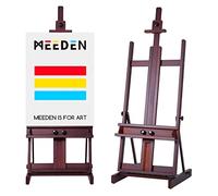 MEEDEN Large H-Frame Beechwood Easel - Adjustable Heavy-Duty Artist Stand with Storage Tray, Fits 78" (198cm) Canvases - Deep Walnut Finish for Studio & Adults