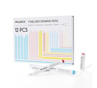 MEEDEN Micro Fineliner Drawing Pens: 12-Color Fine Liner Pen Set, 0.4mm Waterproof Archival Ink for Technical Drawing, Coloring, Journaling, Manga and Illustration