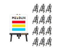 MEEDEN Mini Tabletop Easel Stand: 30 cm x 12 Pack Pine Wood Table Top Display Stand for Sign Picture- Black Mini Wooden Easel for Painting Party Classroom