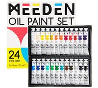 MEEDEN Oil Paint Set, 24 Colors x 22ml/0.74oz Tubes, Non-Toxic Paint for Canvas Painting, Rich Pigment, Art Supplies for Artist, Beginners, Oil Painting Supplies for Adults