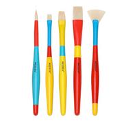 MEEDEN Paint Brushes for Kids: 5 Pcs Round Flat & Fan Children Paint Brushes Set for All Purpose - Preschool Toddler Paint Brushes for Acrylic & Washable Paint