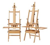 MEEDEN Painting Easel with Storage: H-Frame Beech Wood Art Easel for Adults, Artists, Students, Beginners - Adjustable 50"-80" H, Holds Canvas Up to 47 Inches