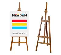 MEEDEN Painting Wooden Art Easel: Solid Beechwood Display Easel Stand Hold Canvas up to 109cm - Adjustable Easel from 145-193cm for Adults Student Studio Gallery - Walnut