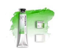 MEEDEN Professional Artist Watercolour Paint: Light Green - 15ml/0.5oz | Water colour Tube, Semi-Moist Pigment Half Pan and Empty Matching Half Pan for Artists Pros