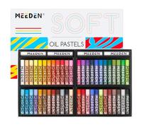 MEEDEN Soft Oil Pastels Set: 48 Colors with Extra 4 White Smooth Oil Pastel | Vibrant Oil Pastel Crayons for Art Painting & Drawing, Blending, Layering, Shading, Oil Pastels for Artists Beginners Adults