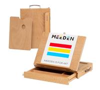 MEEDEN Table Sketch Box Easel -Portable Solid Beech Tabletop Wood Easel Drawing & Sketching Board with Storage Drawer & Palette for Beginner Artist, Art Students & Kids, Canvas up to 11" × 14"