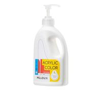MEEDEN Titanium White Acrylic Paint: 1 L /33.8 oz White Liquid Paint with Pump Lid - Soft Body Art Paints for Canvas, Studio, School, Wall & Poured Paintings