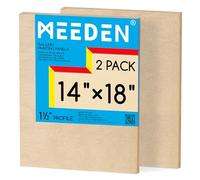 MEEDEN Unfinished Wood Canvas Board: 1-1/2" Deep 14x18” Wooden Canvas Panel Pack of 2 - Blank Cradled Wood Art Board for Painting