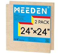 MEEDEN Unfinished Wood Canvas Board: 3/4” Deep 24x24” Wooden Canvas Panel Pack of 2 - Blank Cradled Wood Art Board for Painting