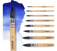 MEEDEN Watercolor Brushes Professional - 9 Pack Synthetic Squirrel Hair Artist Paint Brushes Set with Beech Wood Handle Great for Artists Hobbyists