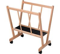 MEEDEN Wood Large Print Rack with Castors - Artist Storage and Display - Premium Art Drying Rack - Holds Artworks Up to 47", Natural