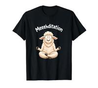 Meeehditation Funny Sheep Yoga Value Graphic T-Shirt, Men, Black, M