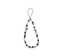 Meefisher Black Butterfly Beaded Phone Charm Cute Butterfly Charms Y2K Cell Phone Lanyard Strap Handmade Acrylic Flower Wrist Beads Chain Sweet Gifts for Women, Acrylic Resin Nylon, No Gemstone