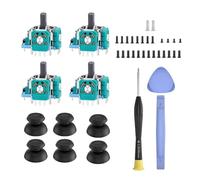 MEEFIX 4PCS PS5 Analog Stick Replacement for Sony Playstation 5 Controller, Joystick Repair Kit, Fix Drift & Enhance Grip with 3D Analog Joysticks, Thumbstick Caps, Tools & Screws