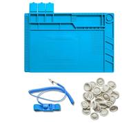 MEEFIX Magnetic Silicone Mat for Phone Repair Kit - Includes Anti-Static Wrist Strap, 20 Finger Cots, Organizer Pad - Static Protection & Screw Storage