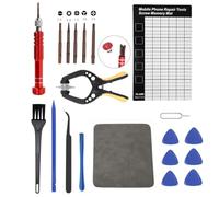 MEEFIX Repair Tool Kit for iPhone 11/12/13/14/15/16/17 Series with Suction Pliers & Magnetic Screw Mat, Precision 5-Piece S2 Steel Bit Set, ESD-Safe Spudgers and Picks for Screen & Battery Repair