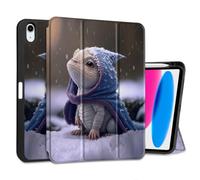 MEEgoodo Case for iPad A16 11th Generation 11 inch 2025/iPad 10th Generation 10.9 inch 2022, Tablet Cover with Trifold Stand + Pencil Holder + Auto Wake/Sleep + Soft TPU Back Cover, Cute Dragon Cub