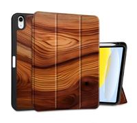 MEEgoodo Case for iPad A16 11th Generation 11 inch 2025/iPad 10th Generation 10.9 inch 2022, Tablet Cover with Trifold Stand + Pencil Holder + Auto Wake/Sleep + Soft TPU Back Cover, Tree Rings