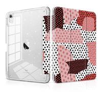 MEEgoodo Case for iPad A16 11th Generation 2025/10th Generation 2022, Glitter Tablet Cases with Transparent Acrylic Back+Trifold Stand +Pencil Holder+Auto Wake/Sleep,Modern Creative Pattern