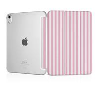 MEEgoodo Case for iPad Air 11-inch M3 (2025) / M2 (2024),Case for iPad Air 5th/4th Generation 10.9 inch 2022 2020, Tablet Cover with Silk Texture & PC Clear Back Cover, Pink Stripes