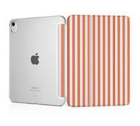 MEEgoodo Case for iPad Air 11-inch M3 (2025) / M2 (2024),Case for iPad Air 5th/4th Generation 10.9 inch 2022 2020, Tablet Cover with Silk Texture & PC Clear Back Cover, Orange Stripes