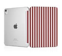 MEEgoodo Case for iPad Air 11-inch M3 (2025) / M2 (2024),Case for iPad Air 5th/4th Generation 10.9 inch 2022 2020, Tablet Cover with Silk Texture & PC Clear Back Cover, Red Stripes