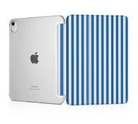 MEEgoodo Case for iPad Air 11-inch M3 (2025) / M2 (2024),Case for iPad Air 5th/4th Generation 10.9 inch 2022 2020, Tablet Cover with Silk Texture & PC Clear Back Cover, Blue Stripes