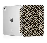 MEEgoodo Case for iPad Air 11-inch M3 (2025) / M2 (2024),Case for iPad Air 5th/4th Generation 10.9 inch 2022 2020, Tablet Cover with Silk Texture & PC Clear Back Cover, Classic Leopard