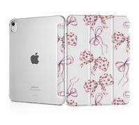 MEEgoodo Case for iPad Air 11-inch M3 (2025) / M2 (2024),Case for iPad Air 5th/4th Generation 10.9 inch 2022 2020, Tablet Cover with Silk Texture & PC Clear Back Cover, Watercolor Bows