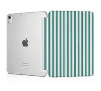 MEEgoodo Case for iPad Air 11-inch M3 (2025) / M2 (2024),Case for iPad Air 5th/4th Generation 10.9 inch 2022 2020, Tablet Cover with Silk Texture & PC Clear Back Cover, Green Stripes