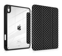 MEEgoodo Case for iPad Air 11 inch M3 2025 / M2 2024,for iPad Air 5th / 4th Generation Case 10.9 inch 2022/2020, Tablet Cover with Acrylic Transparent Back Shell, White Polka Dot