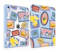 MEEgoodo Case for iPad Air 11 inch M3 2025 / M2 2024,for iPad Air 5th / 4th Generation Case 10.9 inch 2022/2020, Tablet Cover with Acrylic Transparent Back Shell, Retro Tropical Pattern
