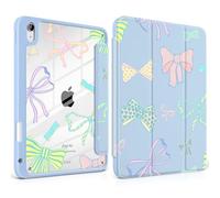 MEEgoodo Case for iPad Air 11 inch M3 2025 / M2 2024,for iPad Air 5th / 4th Generation Case 10.9 inch 2022/2020, Tablet Cover with Acrylic Transparent Back Shell, Hand Drawn Doodles & Bow