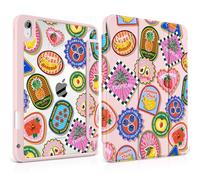 MEEgoodo Case for iPad Air 11 inch M3 2025 / M2 2024,for iPad Air 5th / 4th Generation Case 10.9 inch 2022/2020, Tablet Cover with Acrylic Transparent Back Shell, Fruit & Sticker