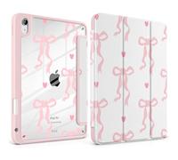 MEEgoodo Case for iPad Air 11 inch M3 2025 / M2 2024,for iPad Air 5th / 4th Generation Case 10.9 inch 2022/2020, Tablet Cover with Acrylic Transparent Back Shell, Trendy Bow & Hearts