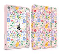 MEEgoodo Case for iPad Air 11 inch M4 2026/M3 2025/M2 2024, for iPad Air 5th/4th Generation Case 10.9 inch 2022/2020, Tablet Cover with Acrylic Transparent Back Shell, Flat Spring Floral